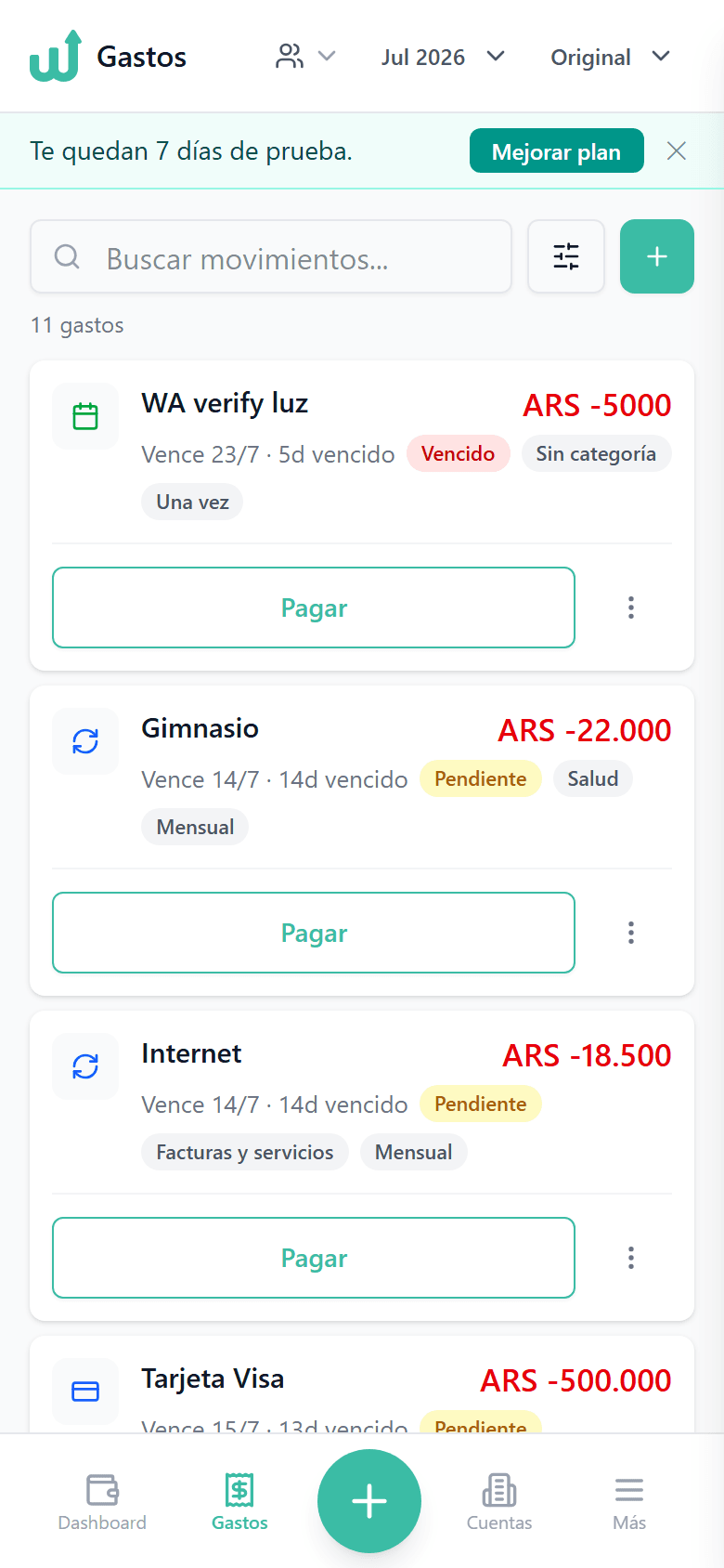 ¿En qué se me fue la plata?
